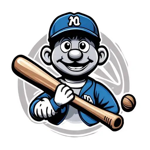 Mr met with baseball bat tattoo design idea