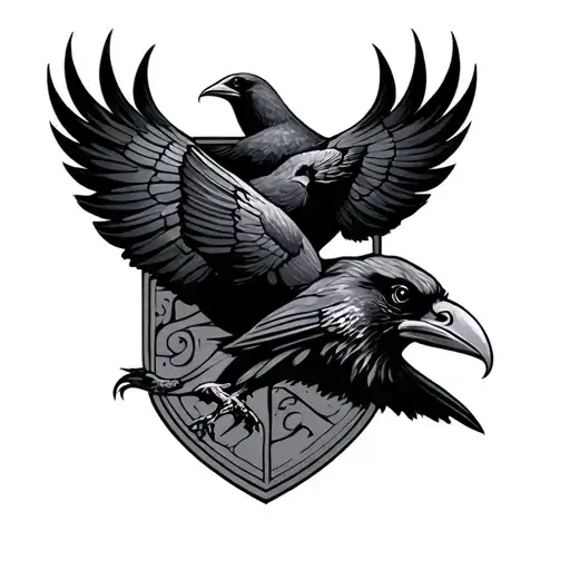 Mara crest with ravens  tattoo design idea