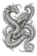 basilisk intertwining tattoo design idea