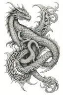 basilisk intertwining tattoo design idea