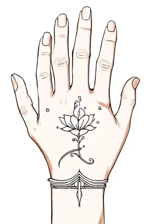 Hand bridge with mini -design tattoo design idea