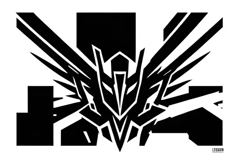DECEPTICONS LOGO FORM OF CONDOR, GRAY COLOR. tattoo design idea