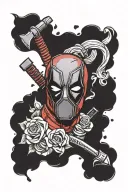 Deadpool logo incorporating unicorn tattoo design idea