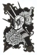 Deadpool logo incorporating unicorn tattoo design idea