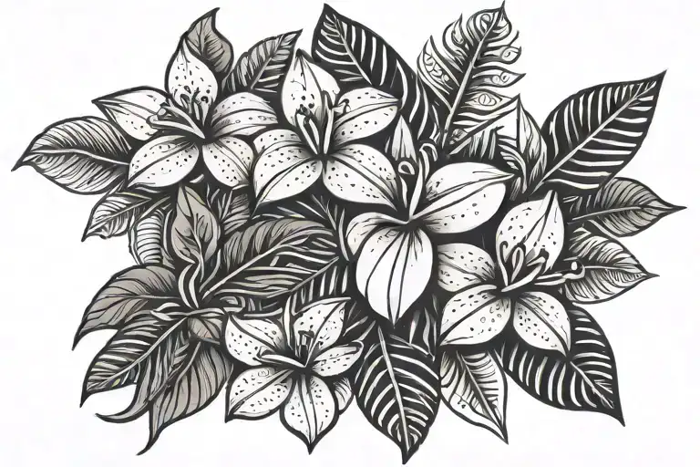 pua flower frangipani silver fern maori Niue garden tattoo tattoo design idea