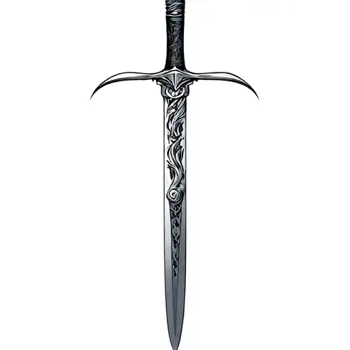 persian sword tattoo design idea
