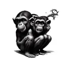 three wise monkeys  tattoo design idea