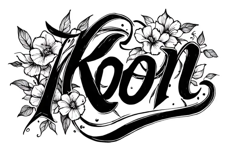 last name written koon tattoo design idea