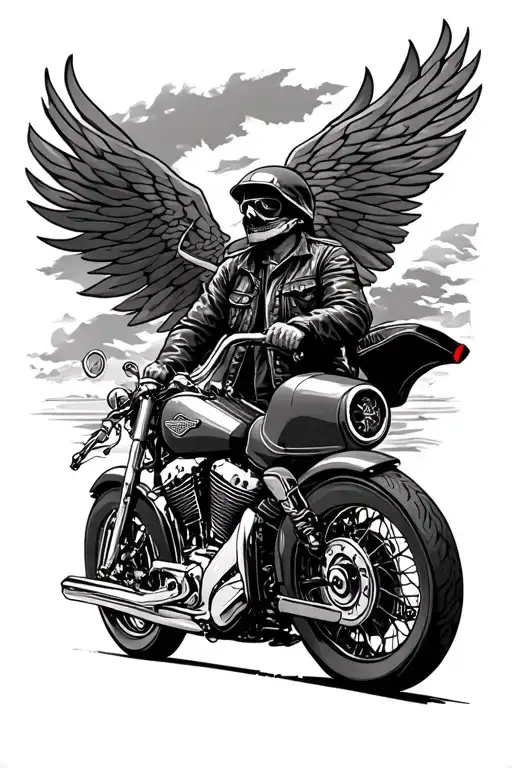 Harley Davidson, Travel, Freedom tattoo design idea