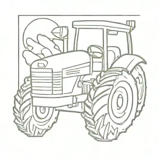 overgrown tractor tattoo design idea