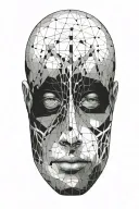 futuristic neural network tattoo design idea