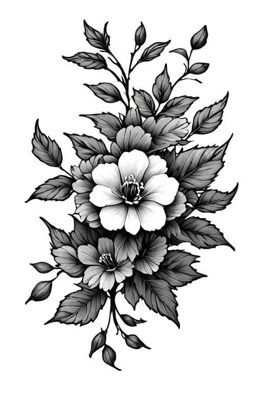 flower vine tattoo design idea