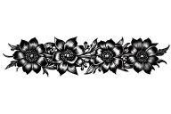 Floral Vertical Armband Tattoo With Snowdrop flowers. linework is jagged and spiky tattoo design idea