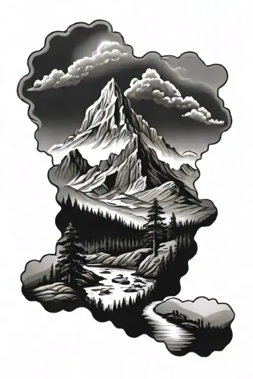 Appalachian mountains tattoo design idea