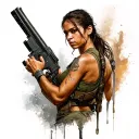 lara croft remastered tattoo design idea