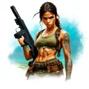 lara croft remastered tattoo design idea