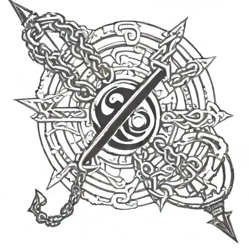 kurapika's judgement chain tattoo design idea