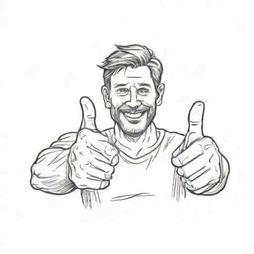 a man giving a thumbs up tattoo design idea