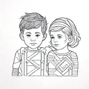 brother sister matching tattoo design idea
