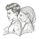 brother sister matching tattoo design idea