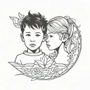 brother sister matching tattoo design idea