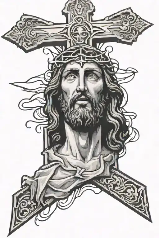 Jesus cross tattoo design idea