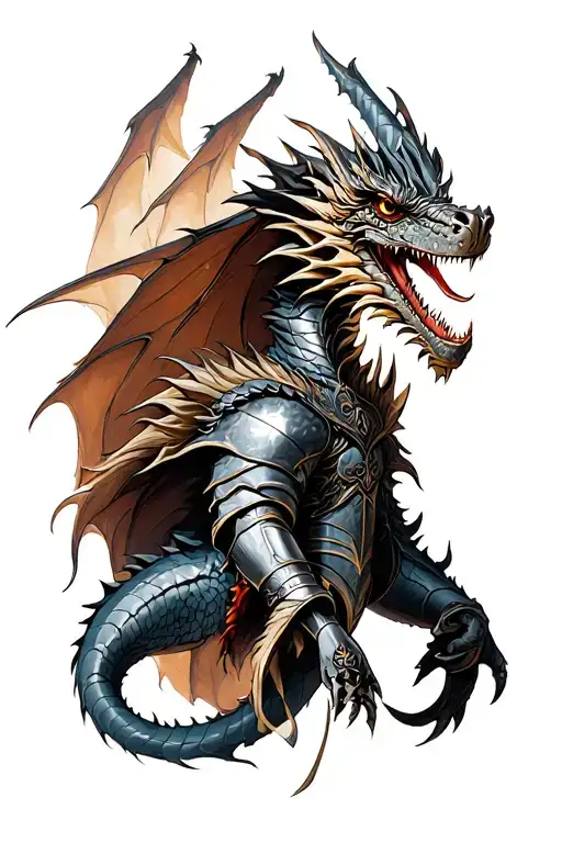 Dragon Templar Knight tattoo design idea