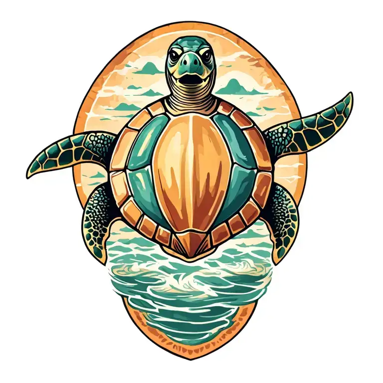 Shellback turtle tattoo design idea