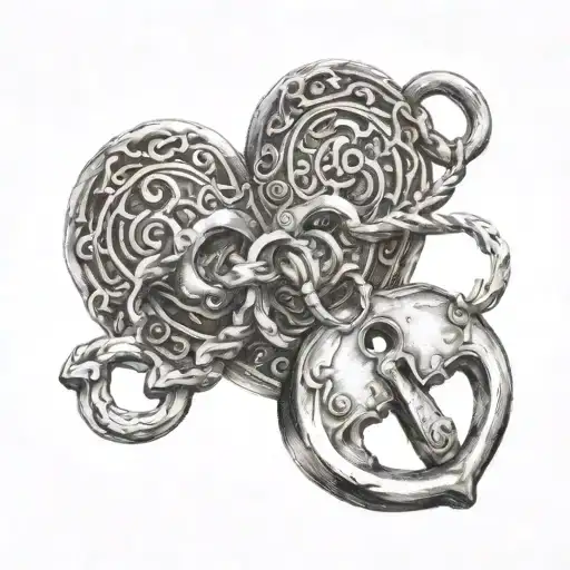 writing that says "Akeilia R Murray" with a heart shaped lock tattoo design idea