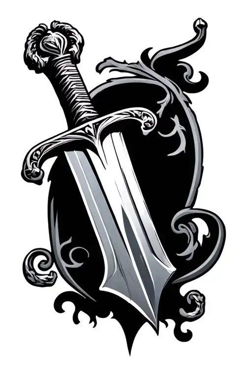 Sword with the name Javier de Filo tattoo design idea