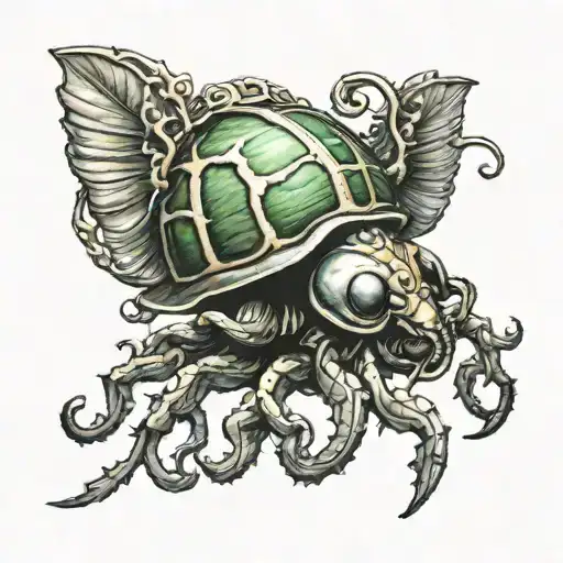 Medusa holding a scarab beetle tattoo design idea