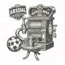 wife, 3 children, arsenal football club logo, slot machine tattoo design idea