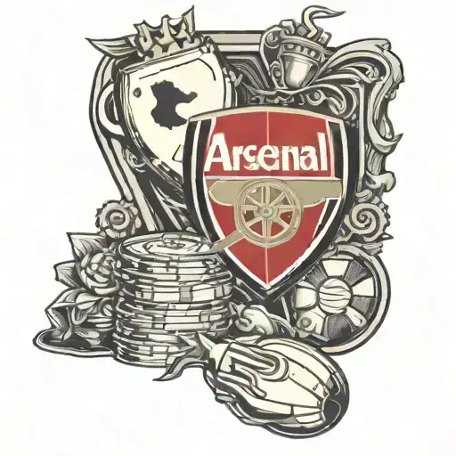 wife, 3 children, arsenal football club logo, slot machine tattoo design idea