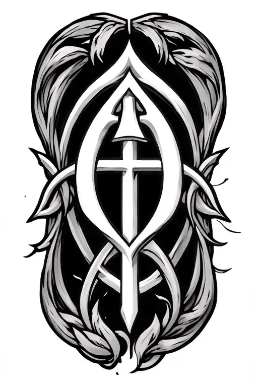 chi rho alpha and omega tattoo design idea