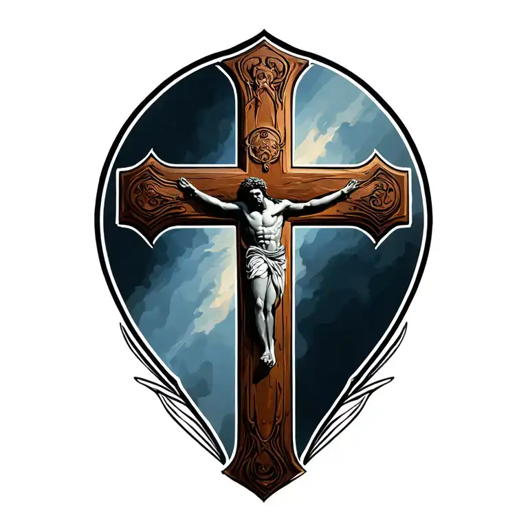 christian cross tattoo design idea