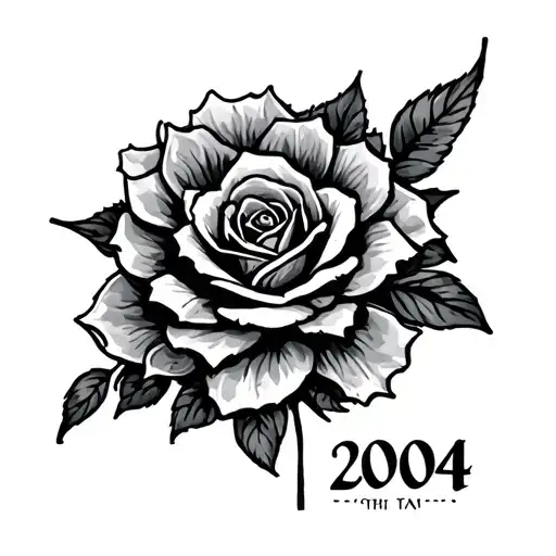 2004 birth date tattoo design idea