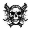 Harley Davidson Skull tattoo design idea