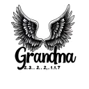 "Grandma 22.3.32-27.11.17" angel wings tattoo design idea