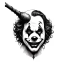 fill horror clown face tattoo design idea