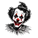 fill horror clown face tattoo design idea