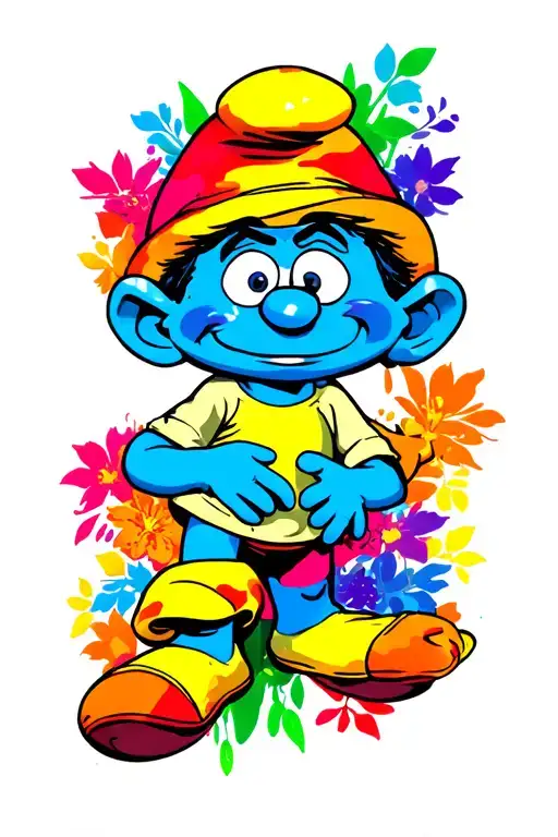 the Smurfs Deaf Pride Camo color tattoo tattoo design idea