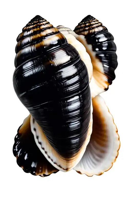 Cowrie shell surrounded by delicate tattoo design idea