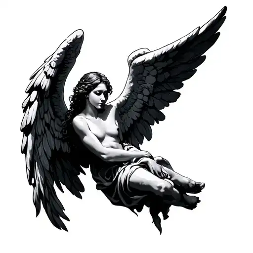 Wounded Angel tattoo design idea