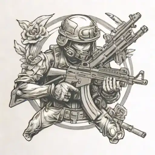 infantry army hk33 tattoo design idea