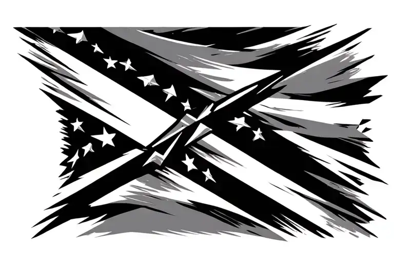 rebel flag flying tattoo design idea