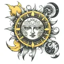 sun moon tattoo design idea