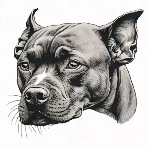 memorial dog tattoo Staffordshire bull terrier tattoo design idea