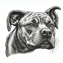 memorial dog tattoo Staffordshire bull terrier tattoo design idea