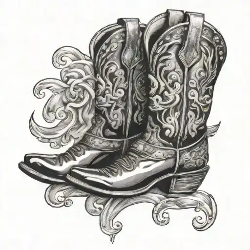 cowboy boots tattoo design idea