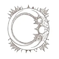 Bohemian sun moon tattoo design idea